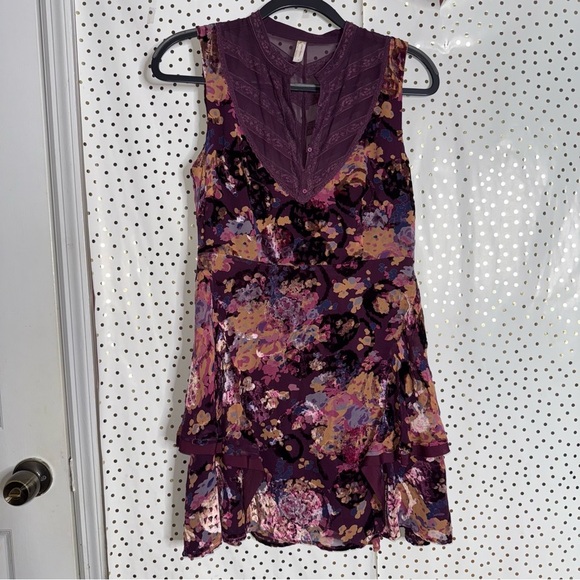 Free People Floral Purple Sleeveless Dress - Picture 2 of 10
